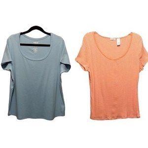 2 Short Sleeve Tee Tops Size 2X